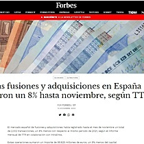 Las fusiones y adquisiciones en Espaa cayeron un 8% hasta noviembre, segn TTR